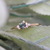 Teal Round Cut Sapphire Ring