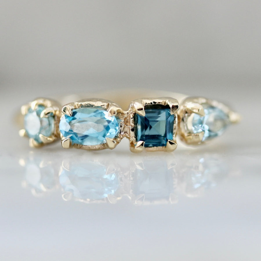 Blue Gemstone Medley Ring