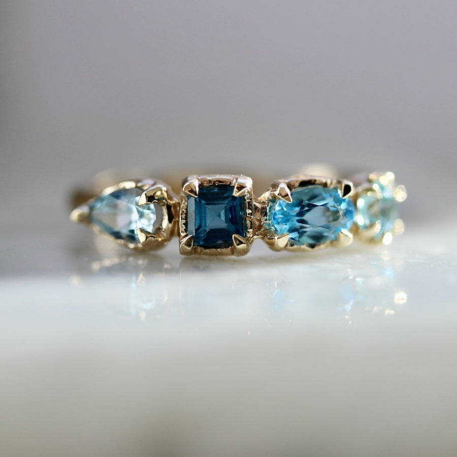 Blue Gemstone Medley Ring