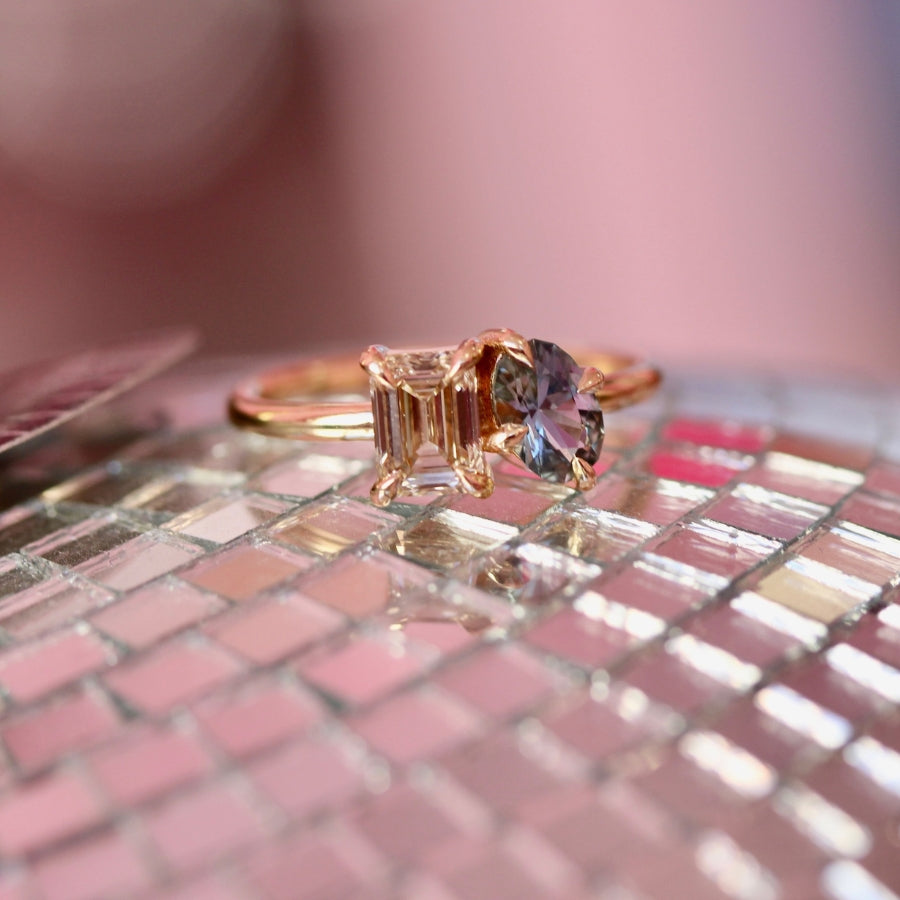 Toi et Moi Diamond and Sapphire Ring