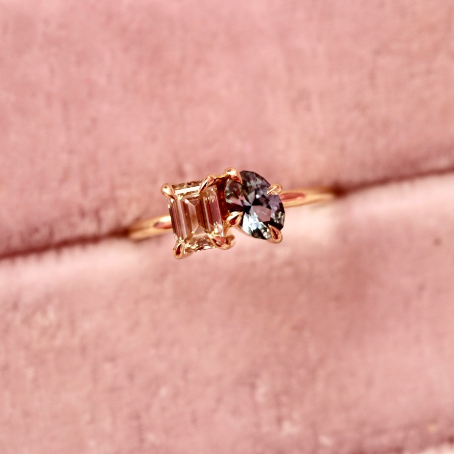 Toi et Moi Diamond and Sapphire Ring