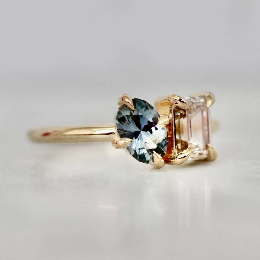 Toi et Moi Diamond and Sapphire Ring