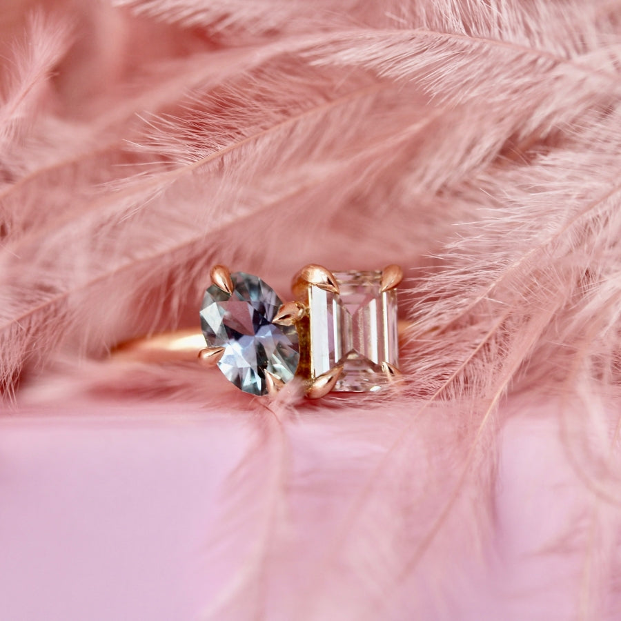 Toi et Moi Diamond and Sapphire Ring