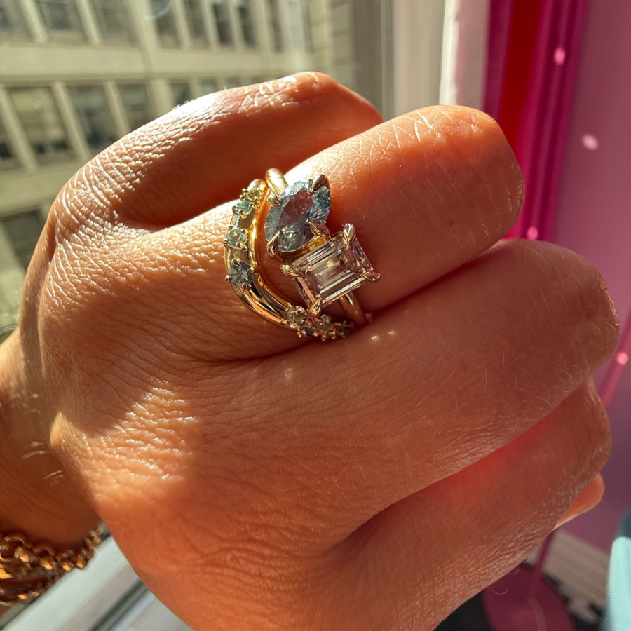 Toi et Moi Diamond and Sapphire Ring