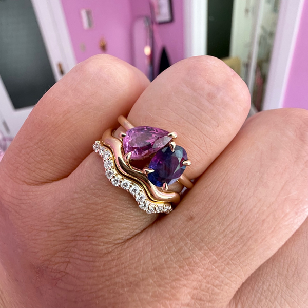 toi et moi sapphire ring
