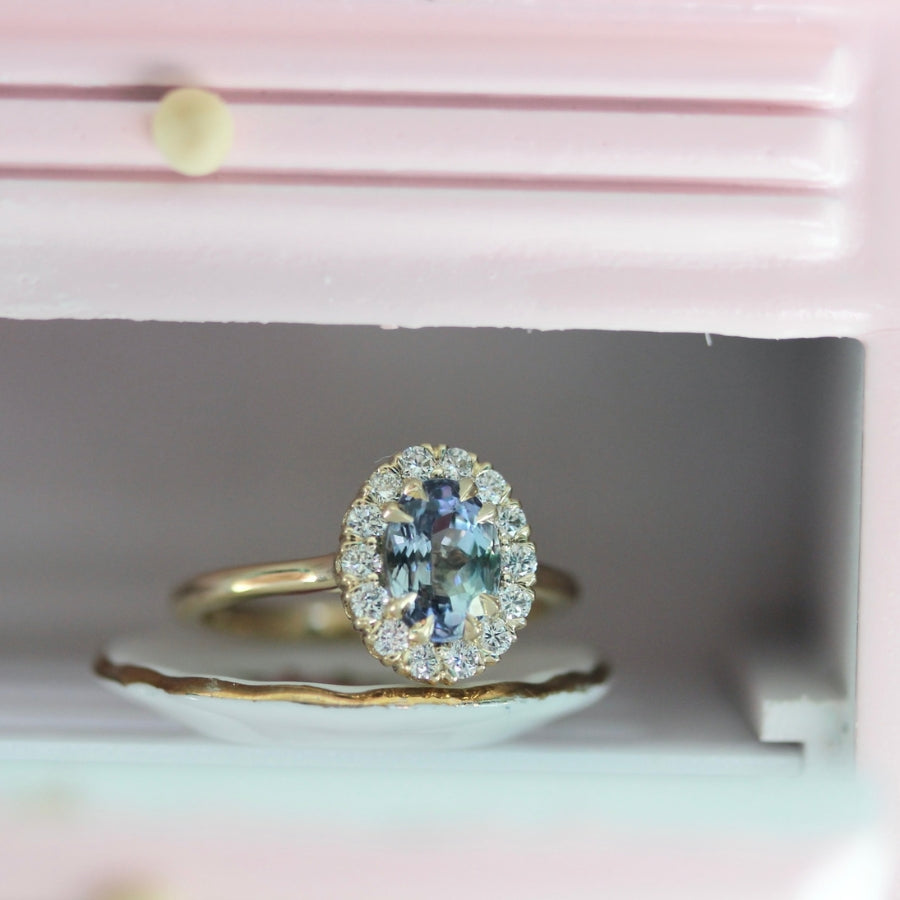 Treasure Chest Oval Cut Mermaid Tanzanite Ring