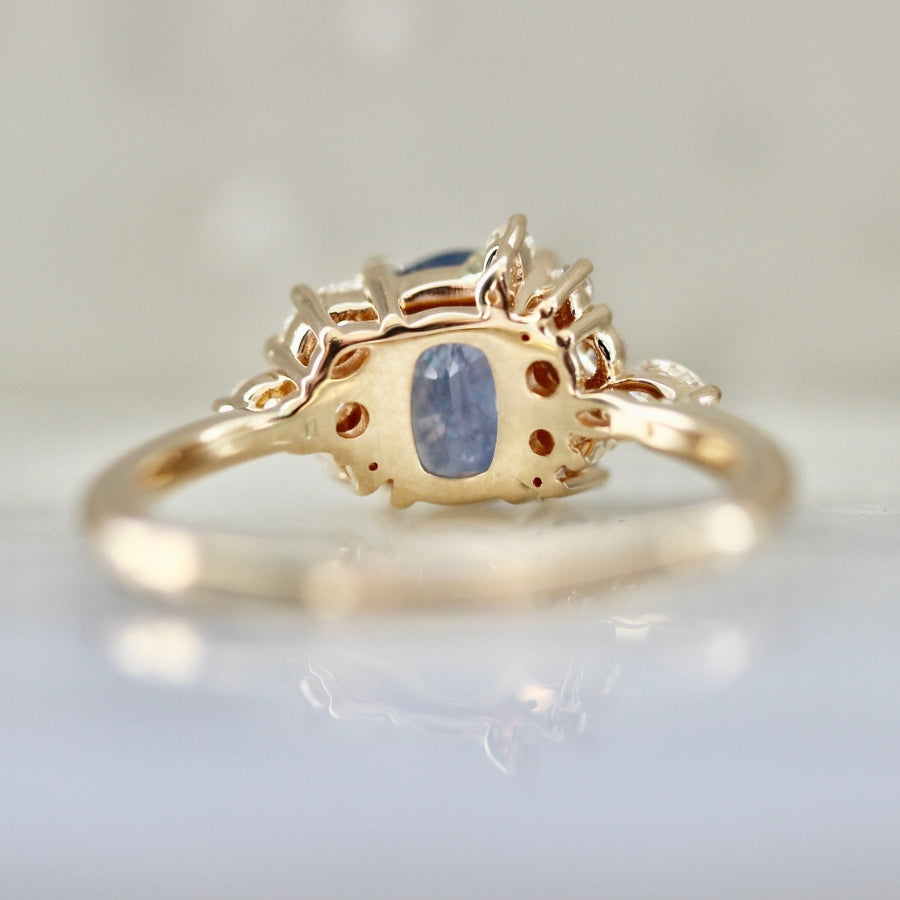 Velvet Thunder Violet Oval Cut Sapphire Ring