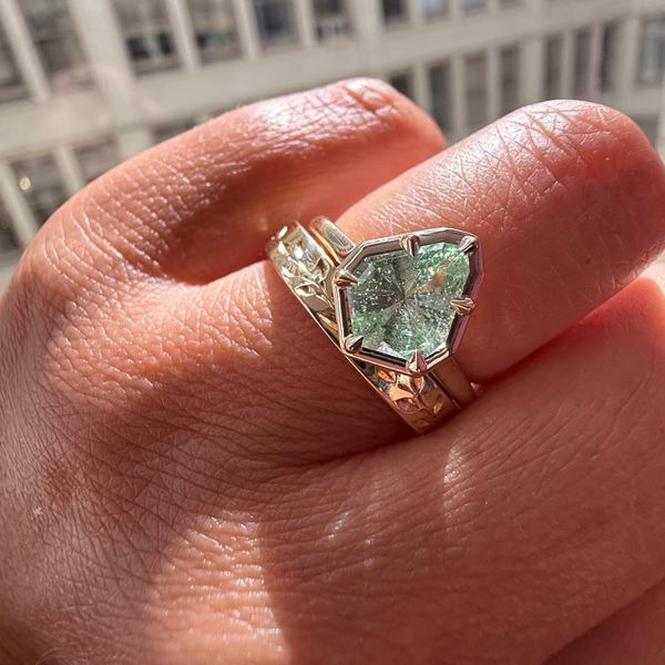 vine engraved gold band