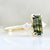 Water Lilly Green Emerald Cut Sapphire Ring