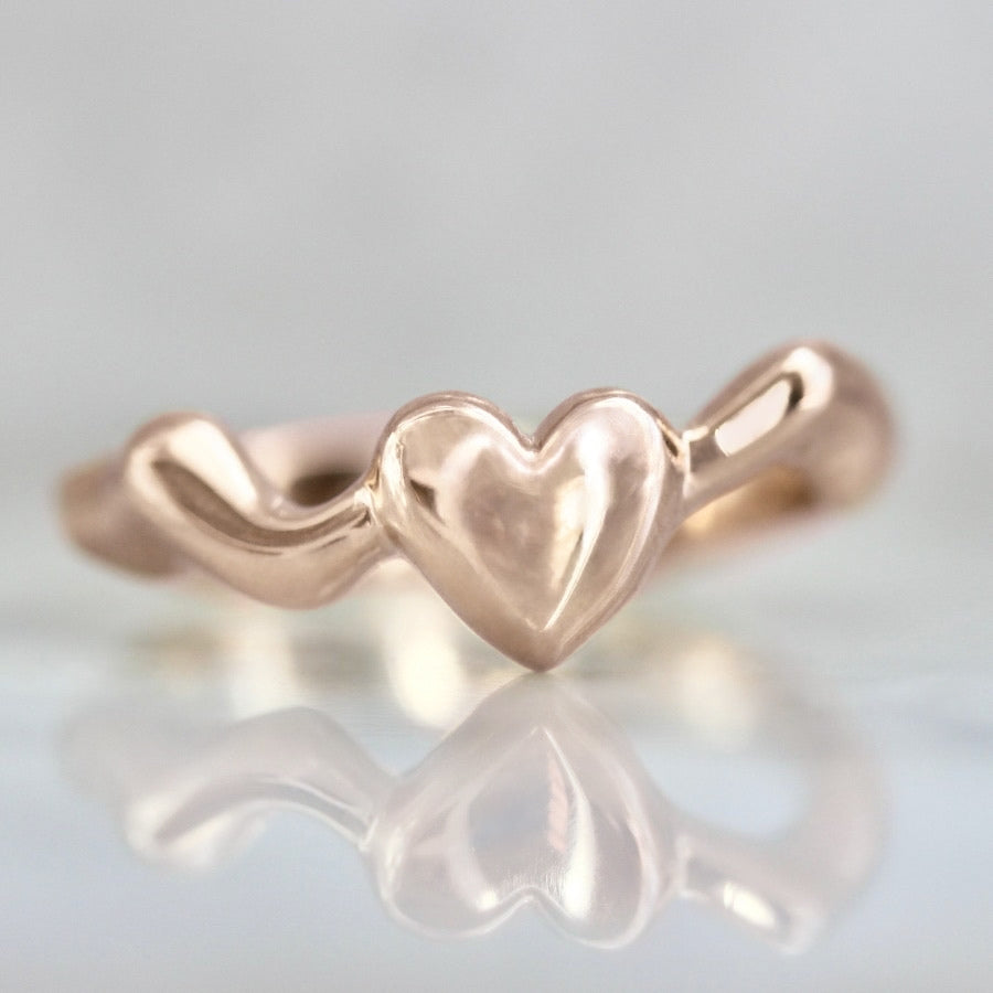 We Clicked Gold Heart Band in rose gold