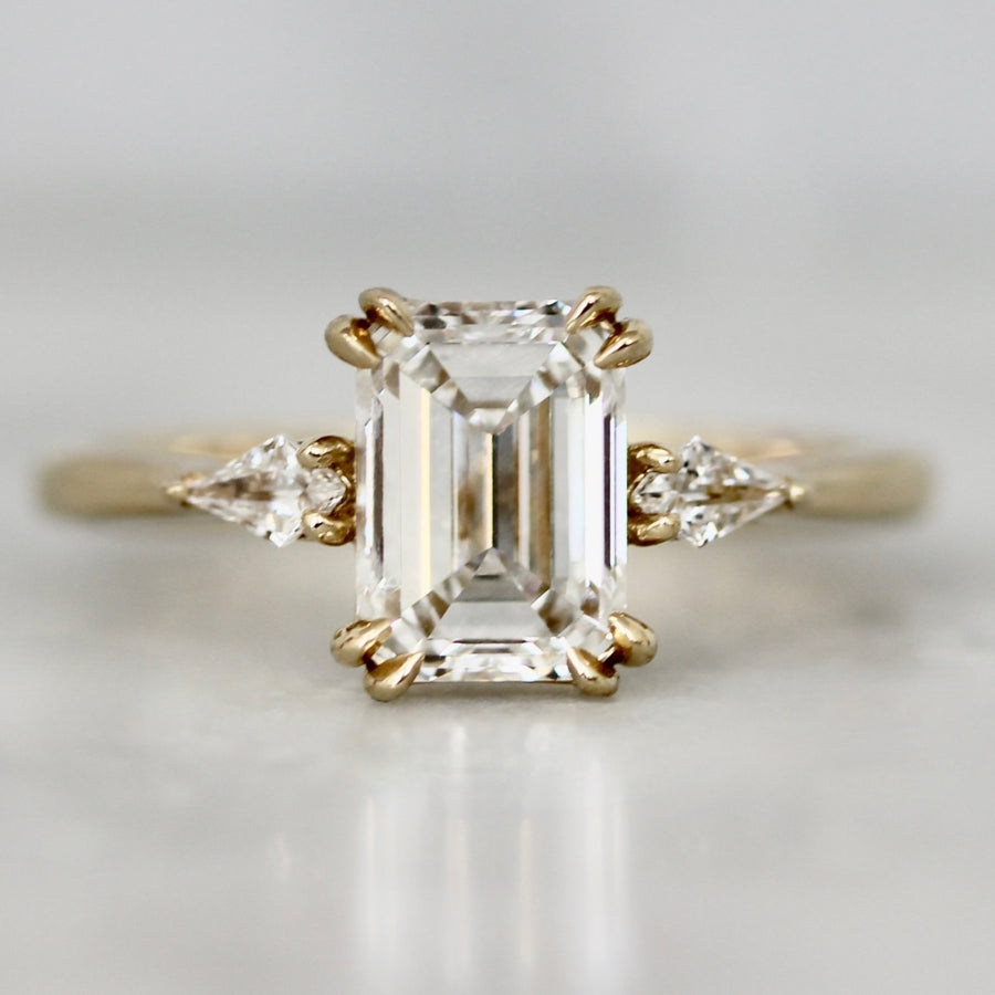 
            White Emerald Cut Lab Diamond Ring