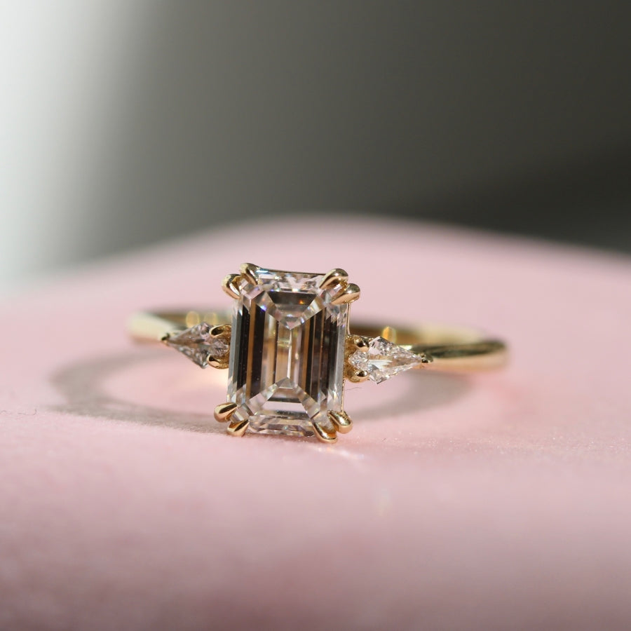 
            White Emerald Cut Lab Diamond Ring