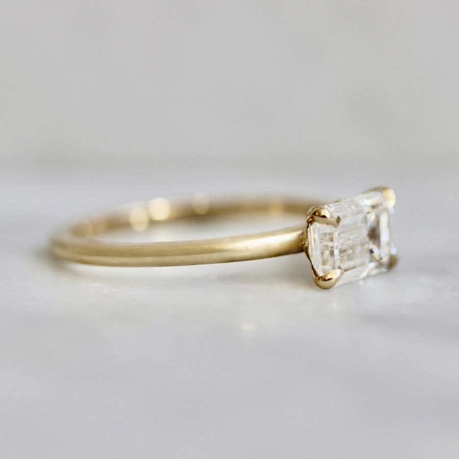 
            White Emerald Cut Lab Diamond Ring