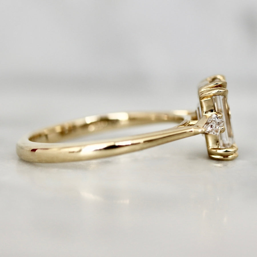 
            White Emerald Cut Lab Diamond Ring