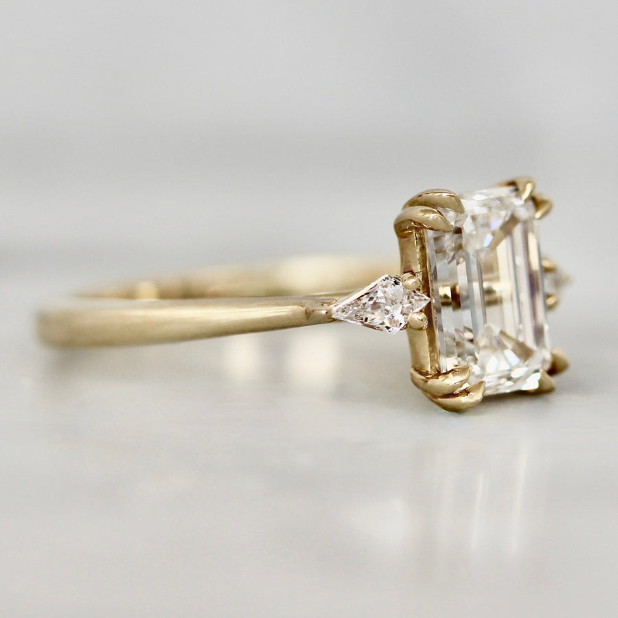 
            White Emerald Cut Lab Diamond Ring