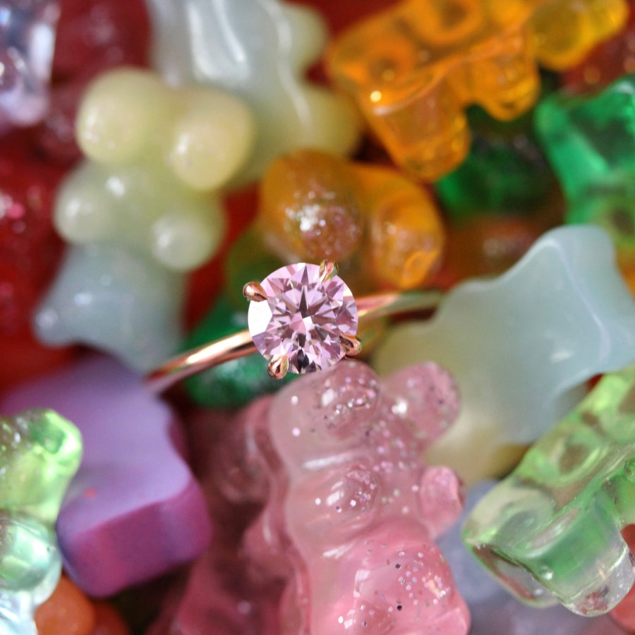 White Round Cut Lab Diamond Ring