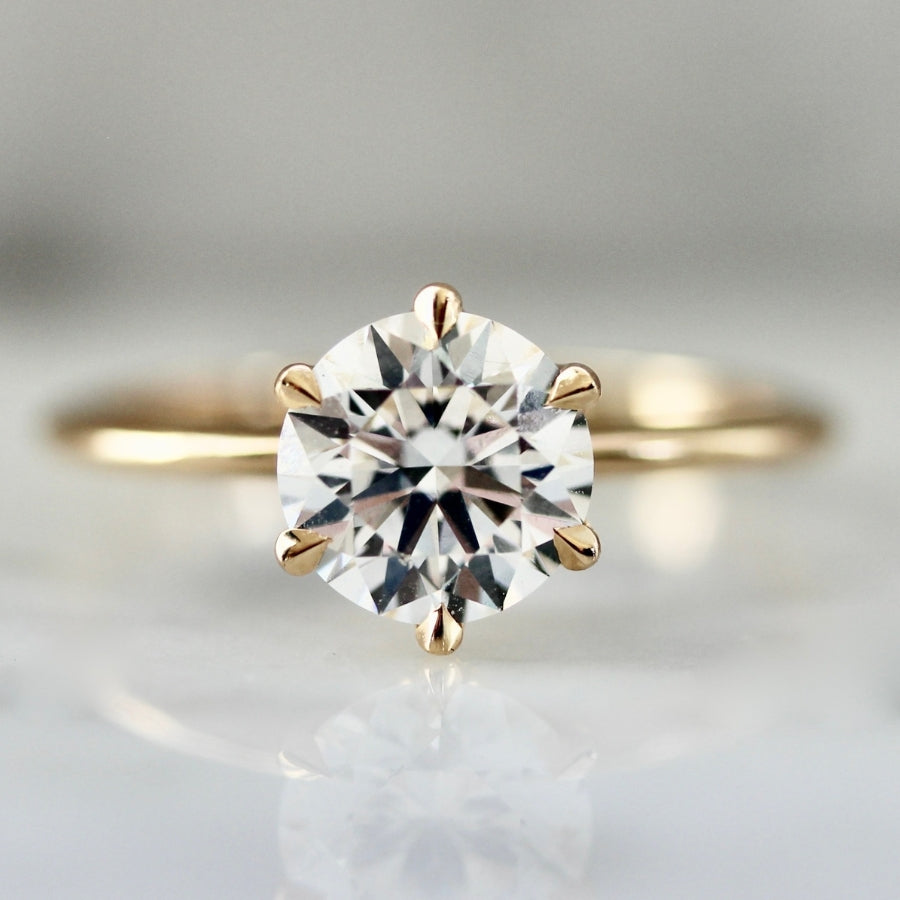 
            White Round Cut Lab Diamond Ring