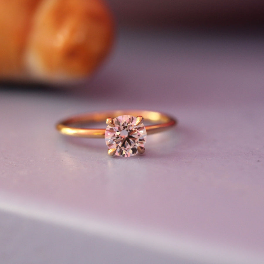 White Round Cut Lab Diamond Ring