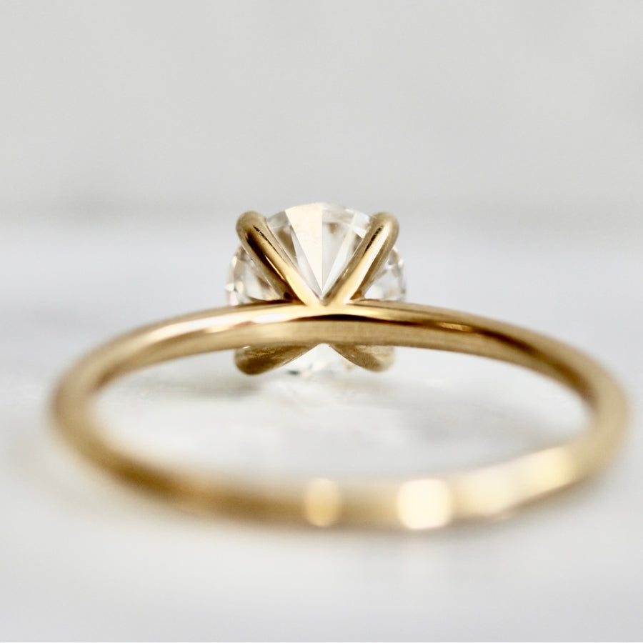White Round Cut Lab Diamond Ring