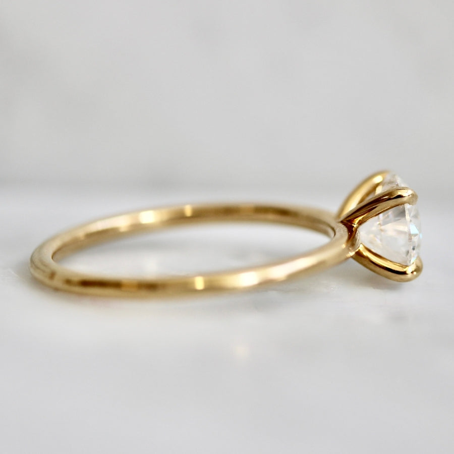 White Round Cut Lab Diamond Ring