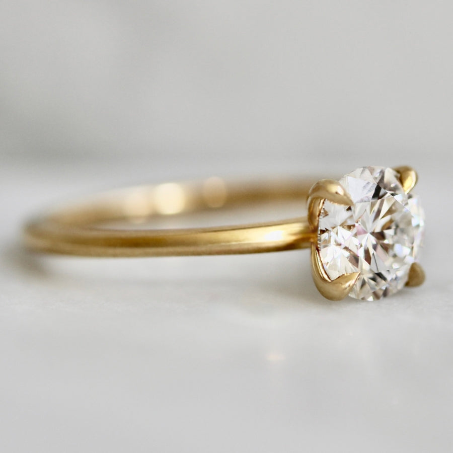 White Round Cut Lab Diamond Ring