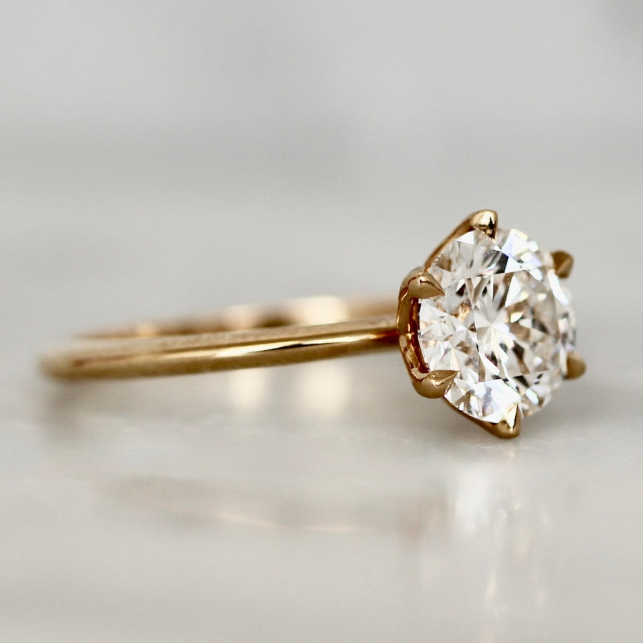 
            White Round Cut Lab Diamond Ring