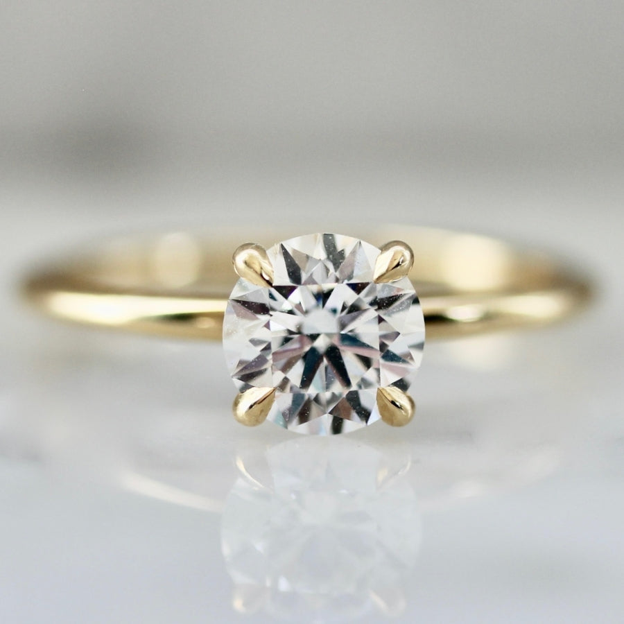 White Round Cut Lab Diamond Ring
