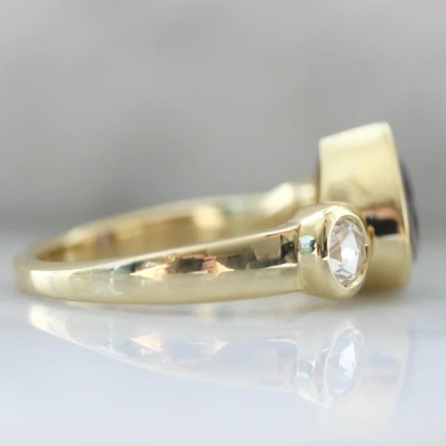 Wild Hyacinth Purple Pear Cut Sapphire Ring