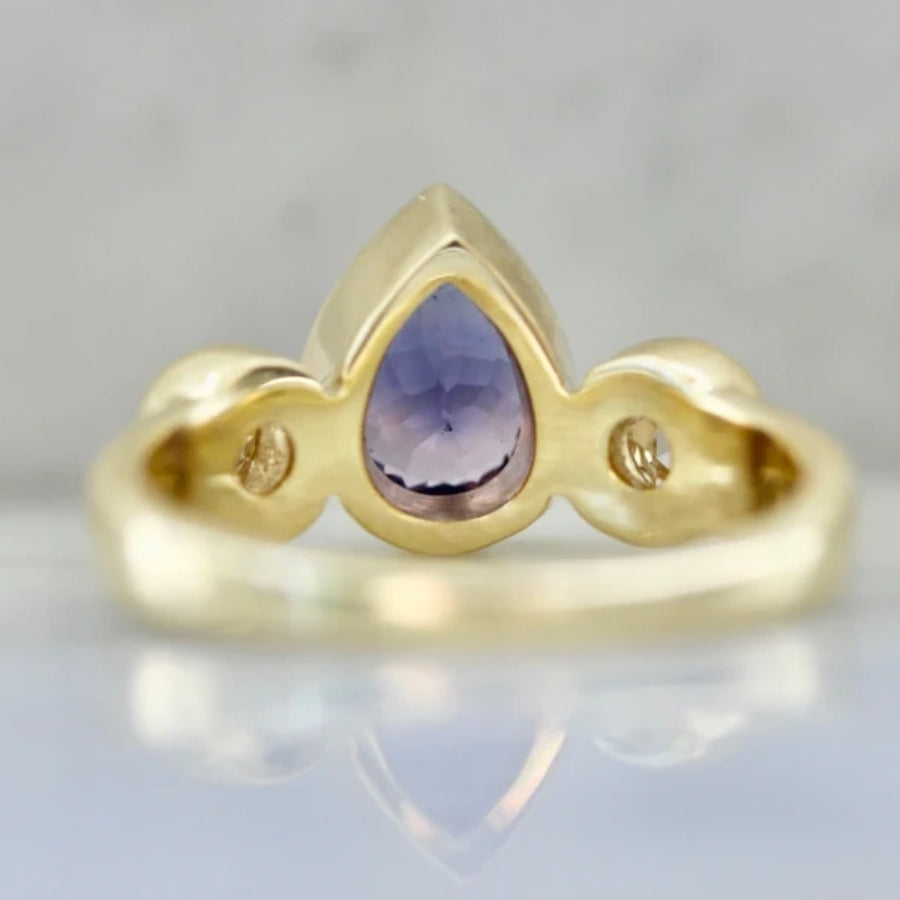 Wild Hyacinth Purple Pear Cut Sapphire Ring