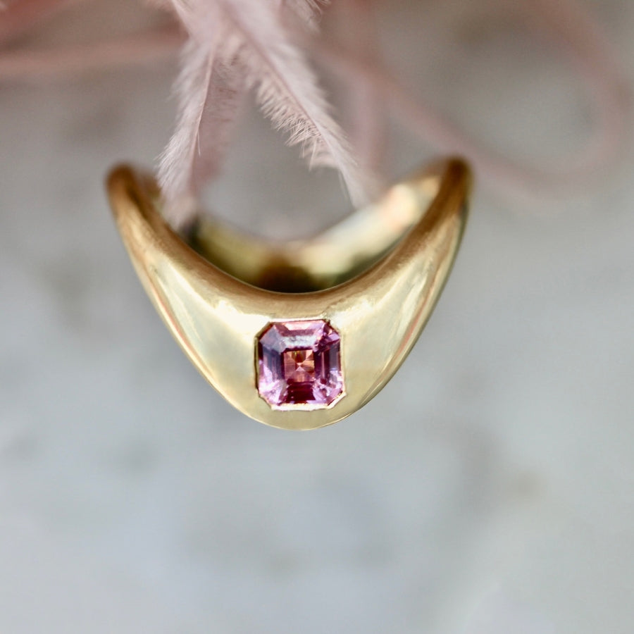 
            Zaha Pink Asscher Cut Spinel Ring