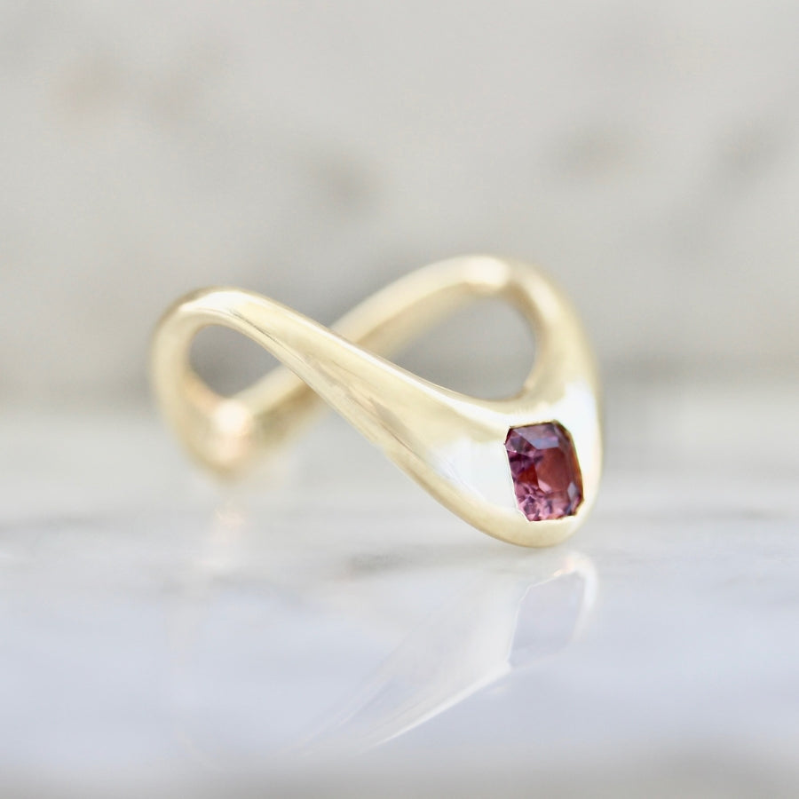 
            Zaha Pink Asscher Cut Spinel Ring