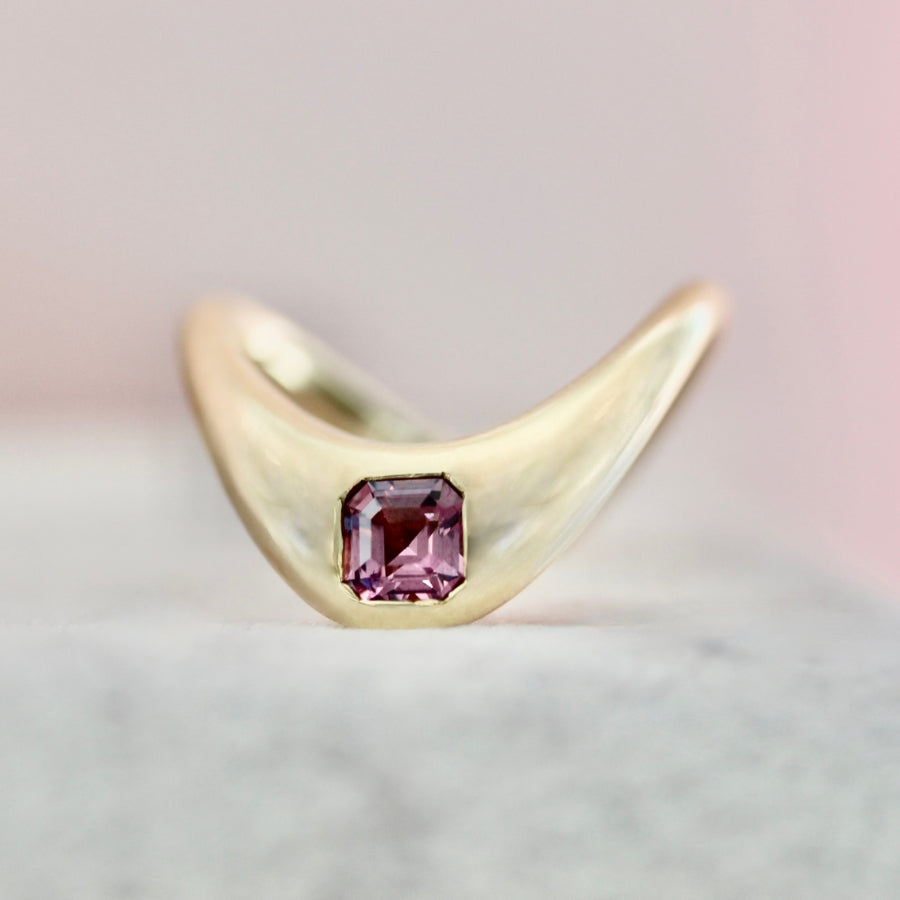 
            Zaha Pink Asscher Cut Spinel Ring