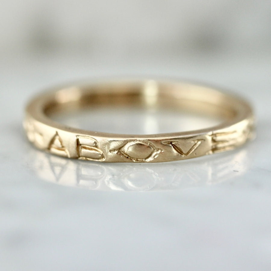 
            As Above So Below Engraved Gold Band