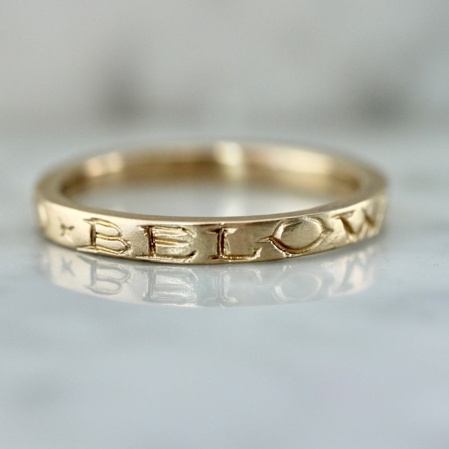 
            As Above So Below Engraved Gold Band