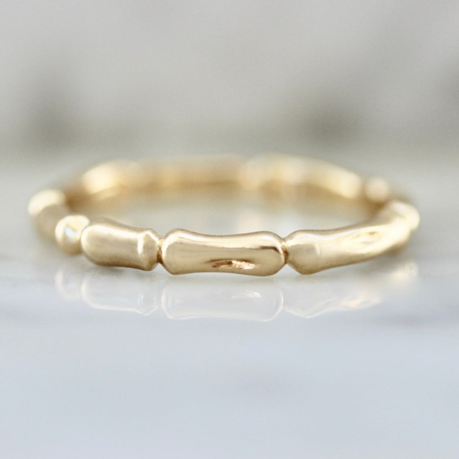 bamboo textured gold band