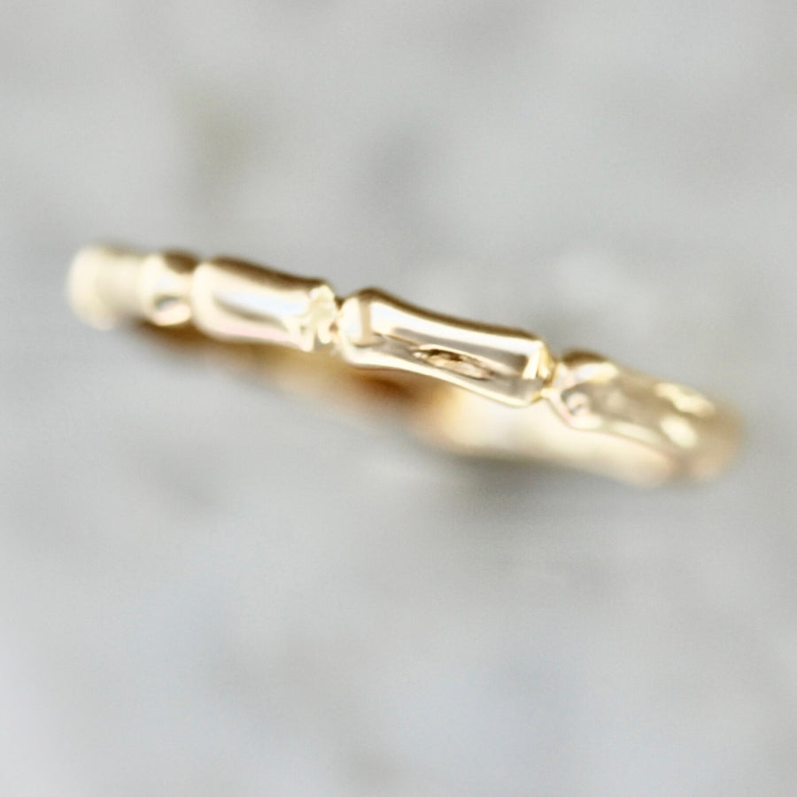 bamboo textured gold band
