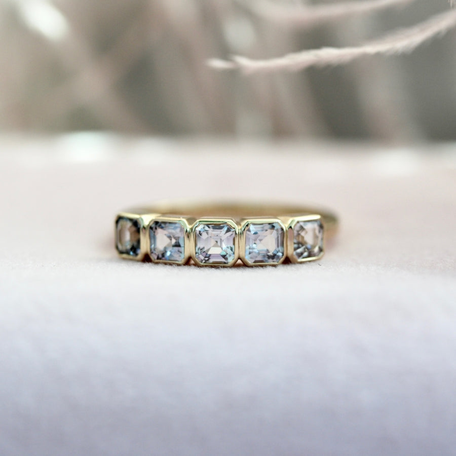 
            bezel spinel wedding band