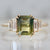 bi color emerald cut sapphire