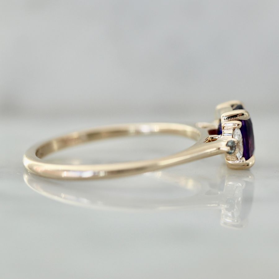 bi color sapphire engagement ring