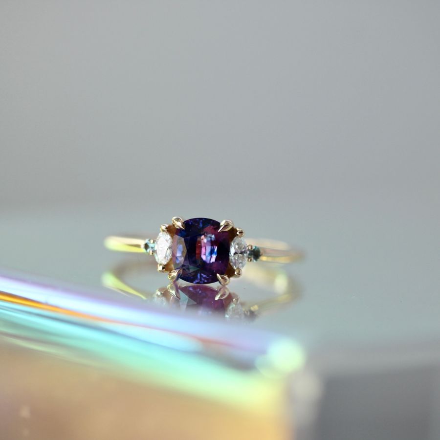 
            bi color sapphire engagement ring