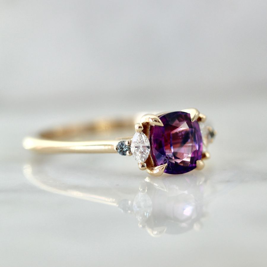 
            bi color sapphire engagement ring