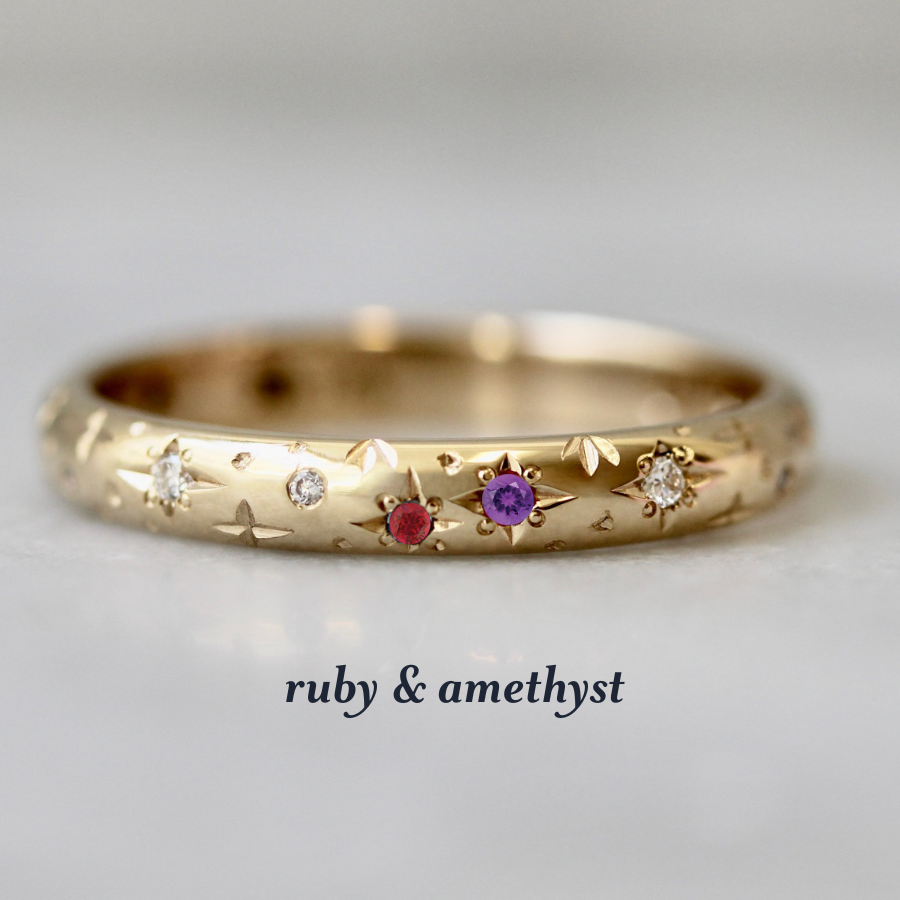 birthstone celestial band