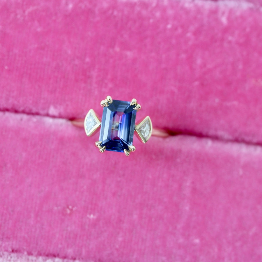 
            blue sapphire engagement ring