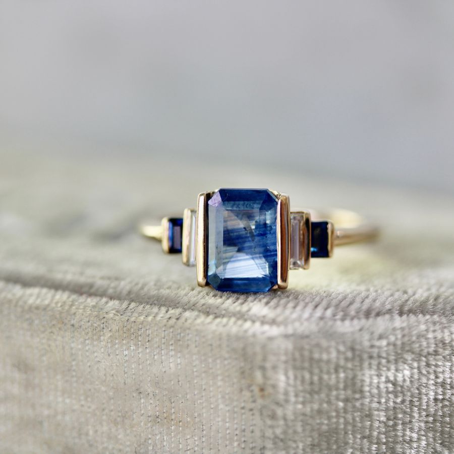 
            blue sapphire engagement ring