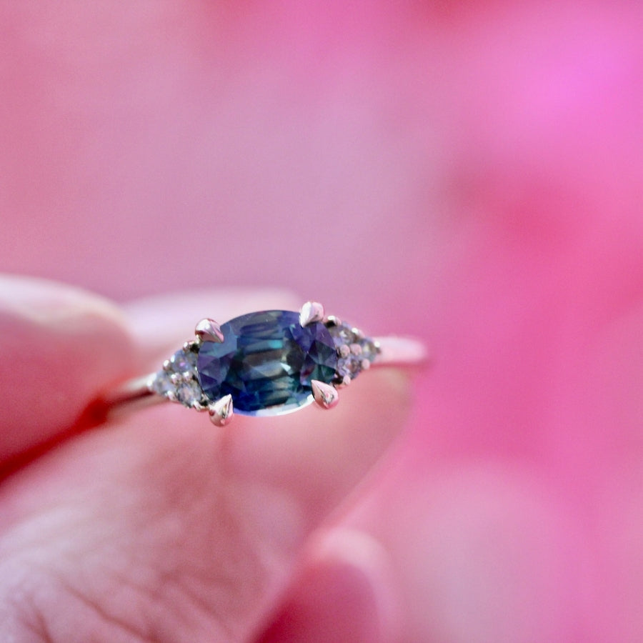 
            blue sapphire engagement ring