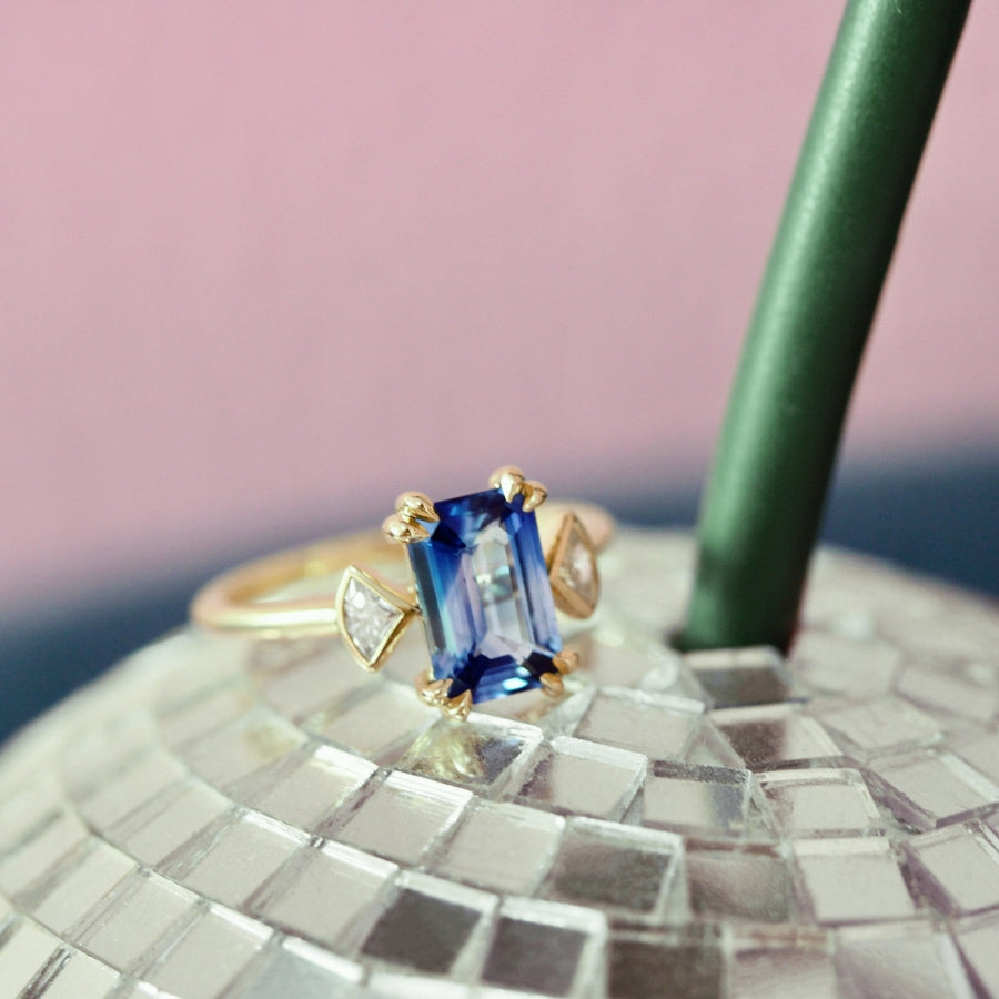 
            blue sapphire engagement ring