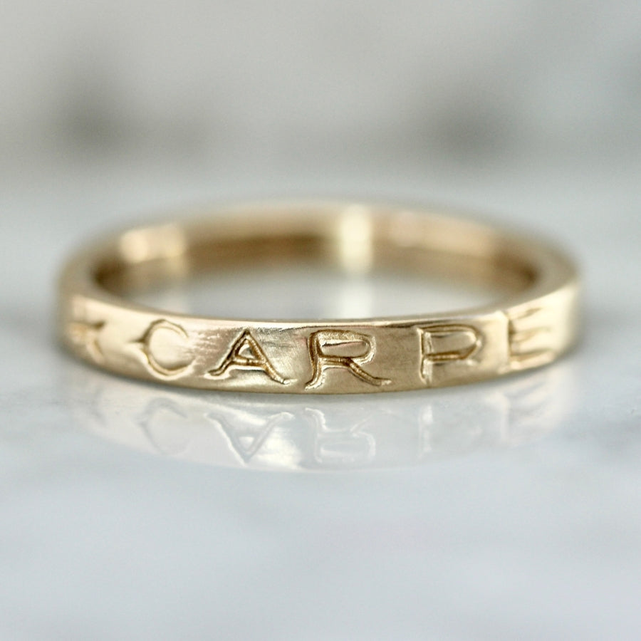 carpe noctum engraved band