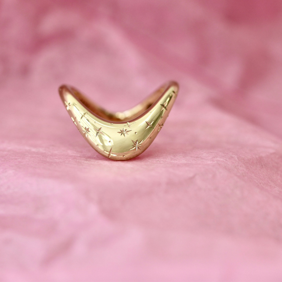 celeste engraved ZAHA ring