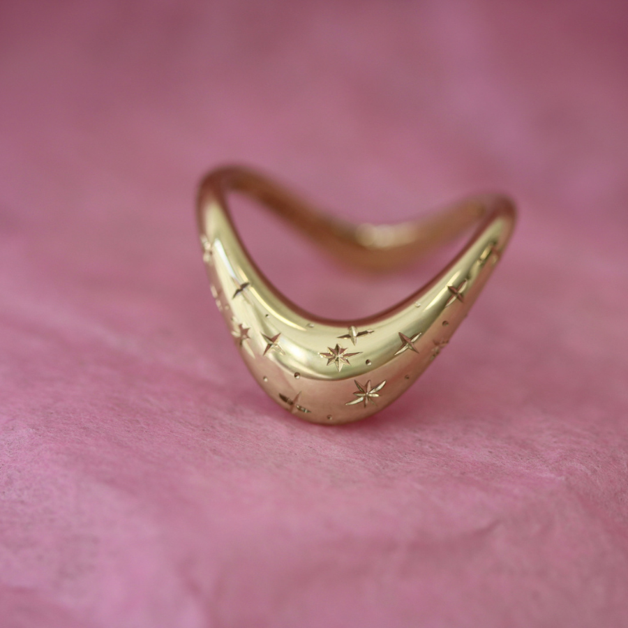 celeste engraved ZAHA ring