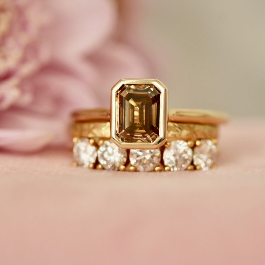 champagne diamond ring